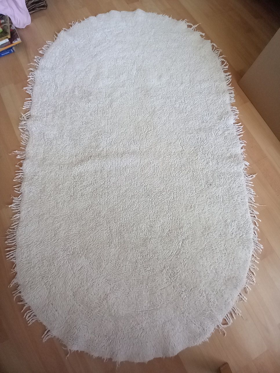 Bawełniany 100% chodnik lub dywanik owalny 82x141 cm, na jednej stroni