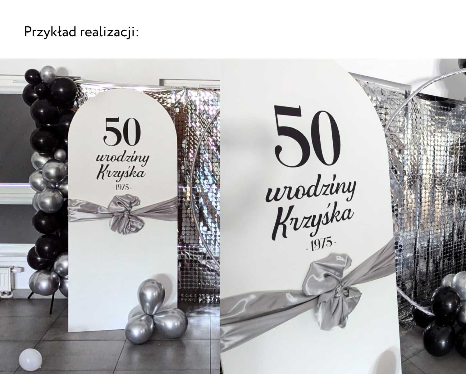 Ścianka do zdjęć z personalizowanym napisem - WYPOŻYCZENIE 36 H
