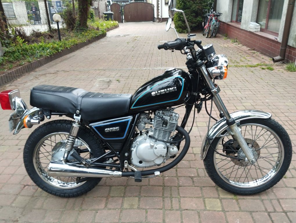 Motocykl chopper Suzuki gn125,Gienek,piękny,PRL,Komar,WSK,SHL,