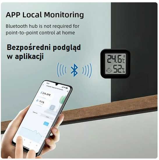 Termometr Higrometr Czujnik Bluetooth Smart TUYA Alexa