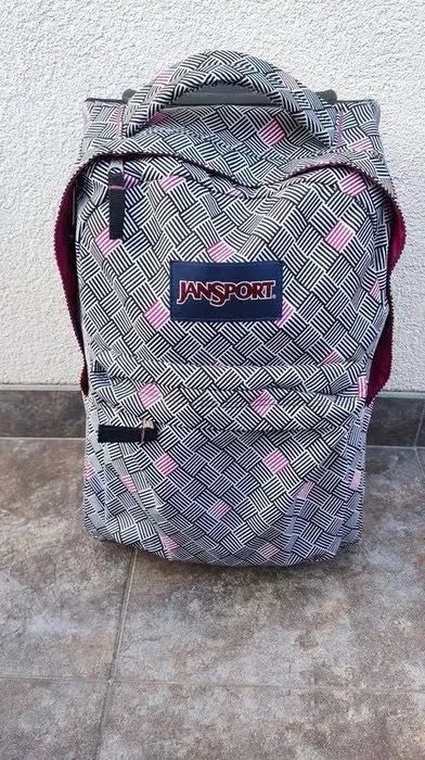 plecak torba walizka na kółkach jansport kratę czarna różowa z rączką