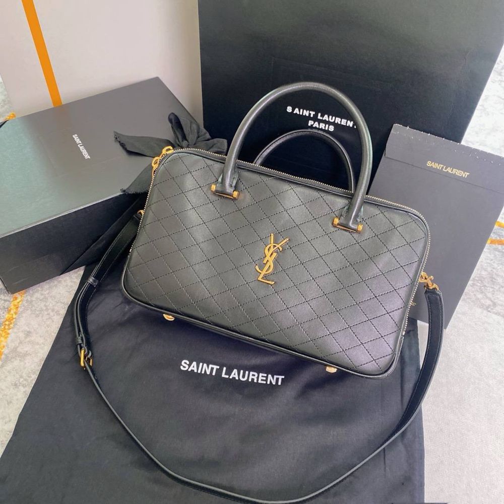 Женская сумка черная оригинальная Saint Laurent шопер