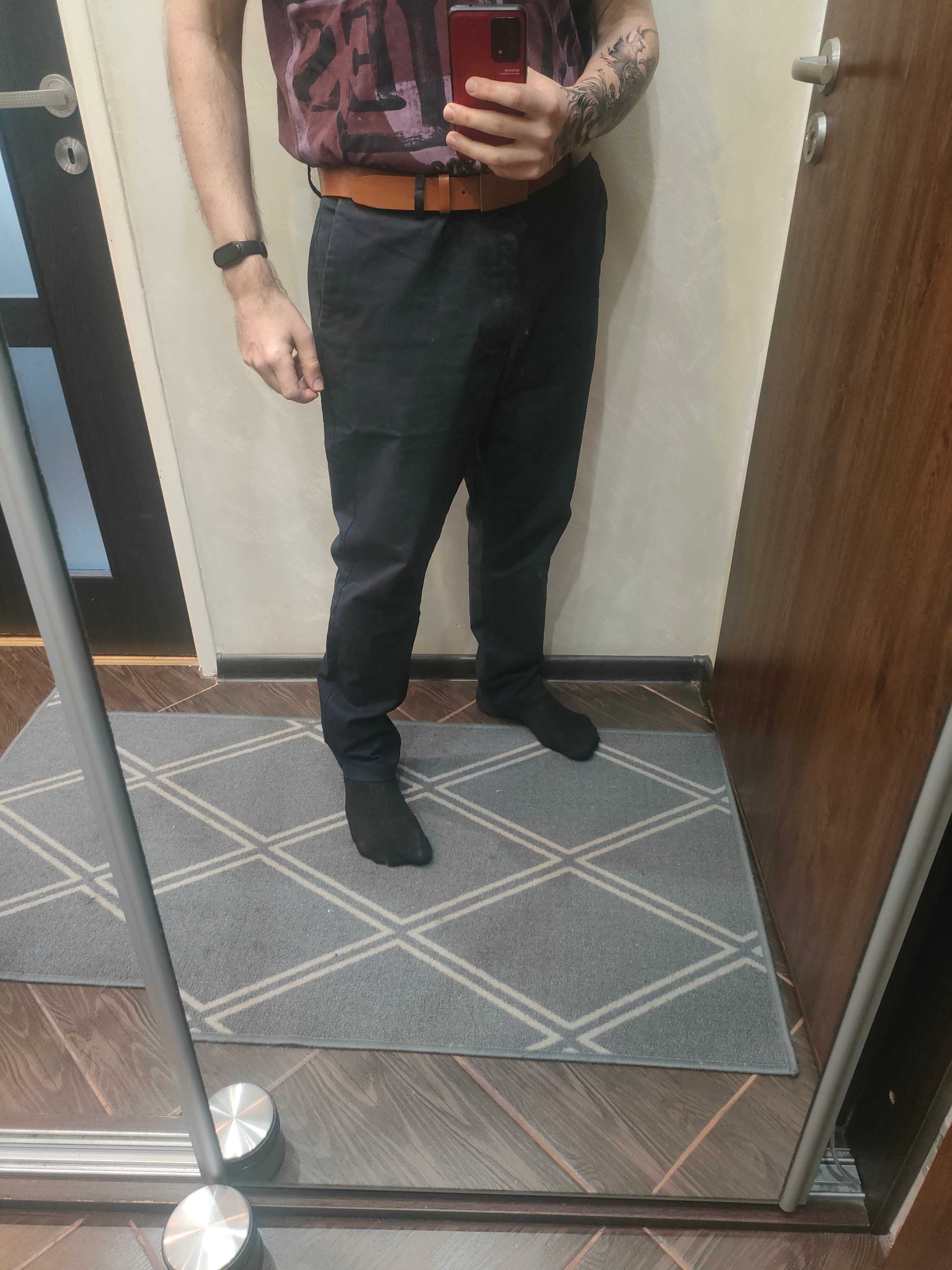 Spodnie chinosy granatowe slim fit szer. 51 cm 40W 32L
