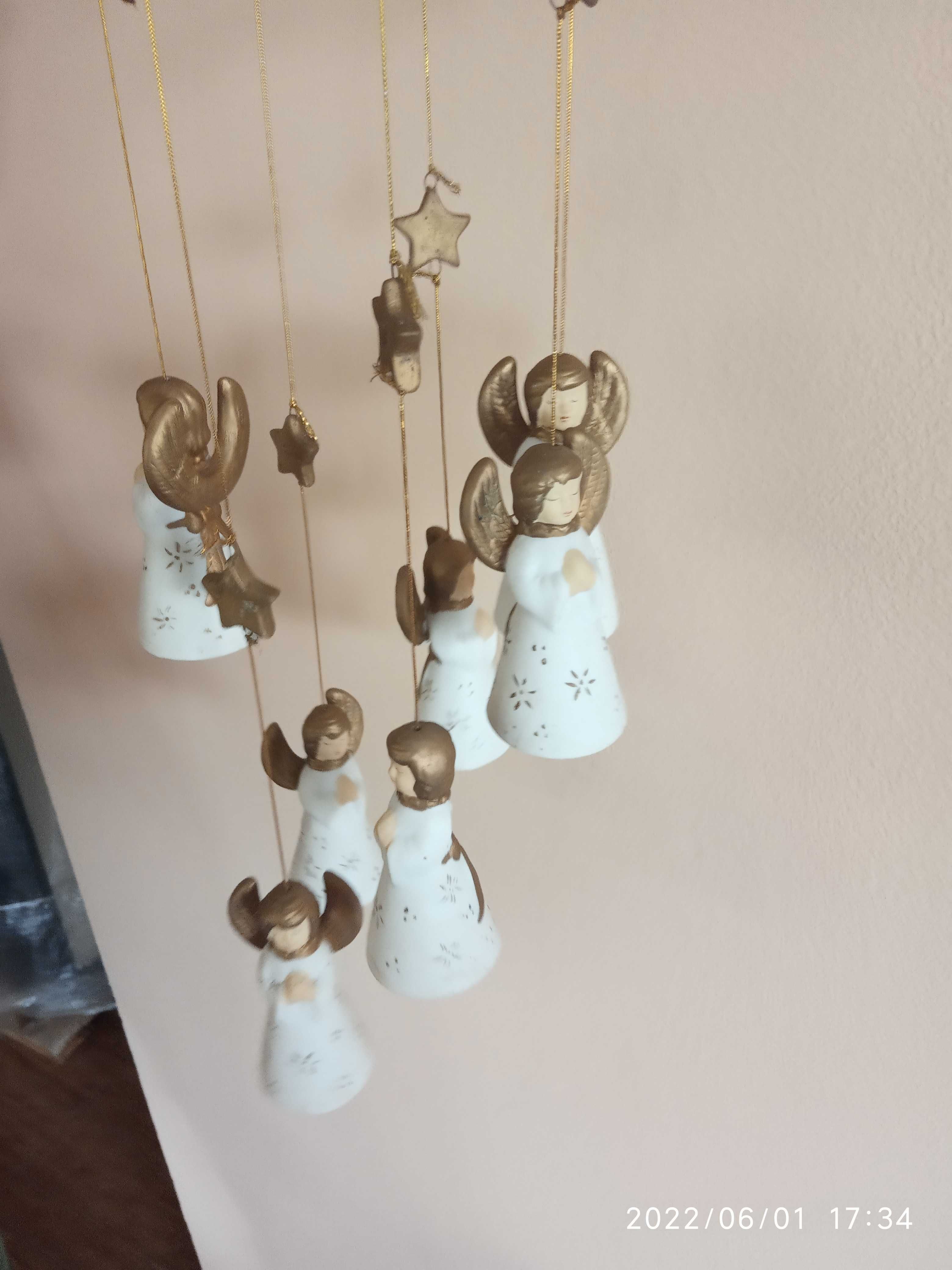 Dzwonki ceramiczne aniołki anioły dekoracja na święta Wielkanoc