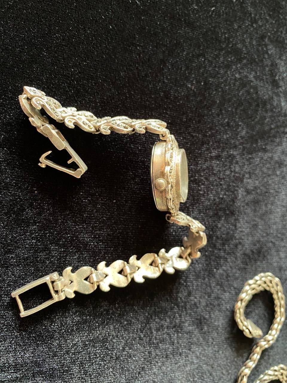 Винтажные серебряные женские часы. Японния