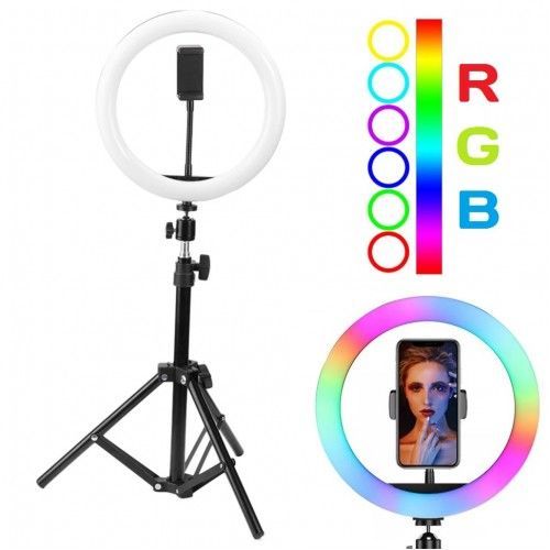 Кільцева RGB лампа MJ30 30 см зі штативом 2,1 м Блогерський набір