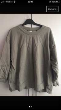 Szalwiowa zieona mietowa bluza zgaszona zielen oversize hm xs s