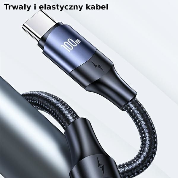 USAMS Kabel USB-C do USB-C 1,2m 100W PD Fast Charge Black