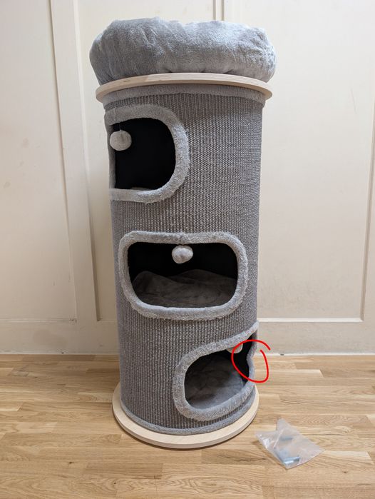Natural Paradise Primrose Drapak Wieża dla kota XXL Szara NAJWIĘKSZA U