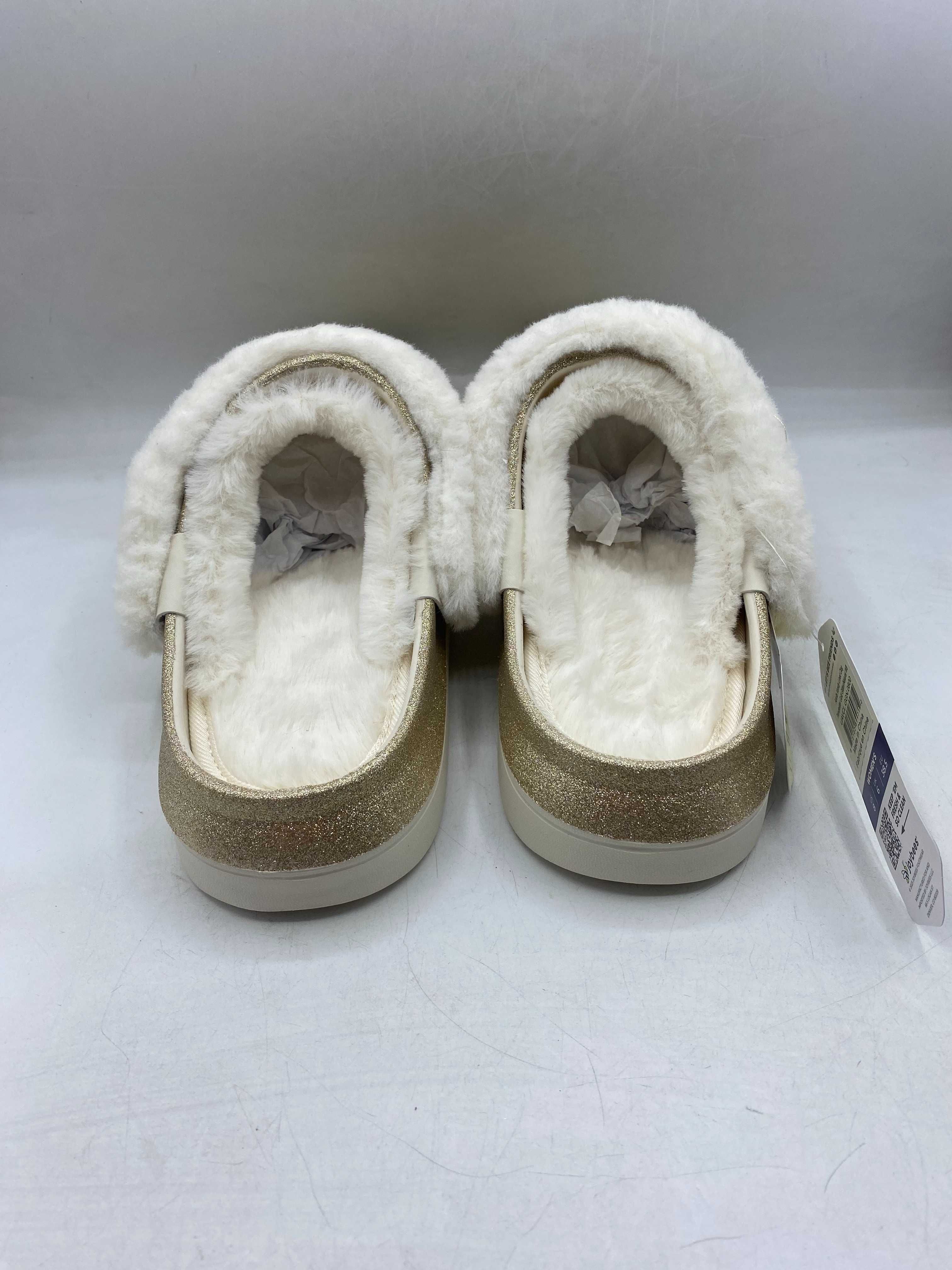 Крокси joybees varsity lined clog trendsetter gold glitter\natural