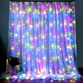 Kurtyna świetlna 3x2m 200 led multicolor ledowa lampki na imprezę