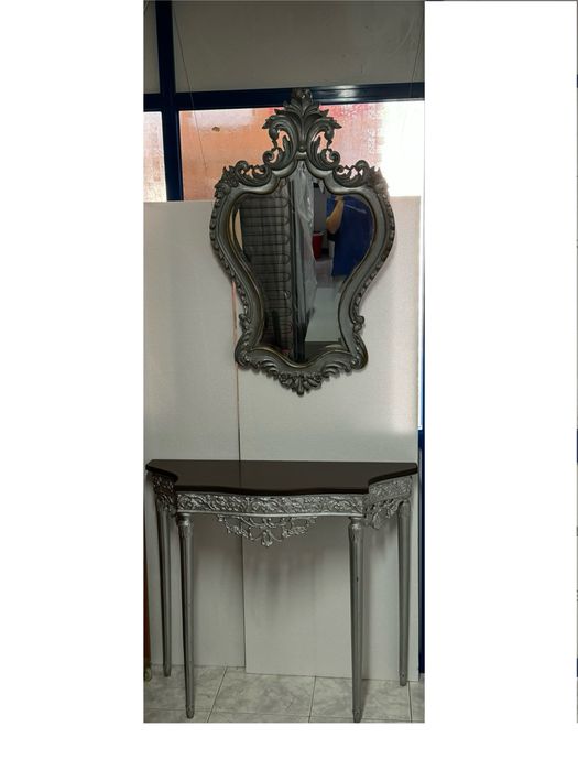 Conjunto espelho + móvel c/ tampo