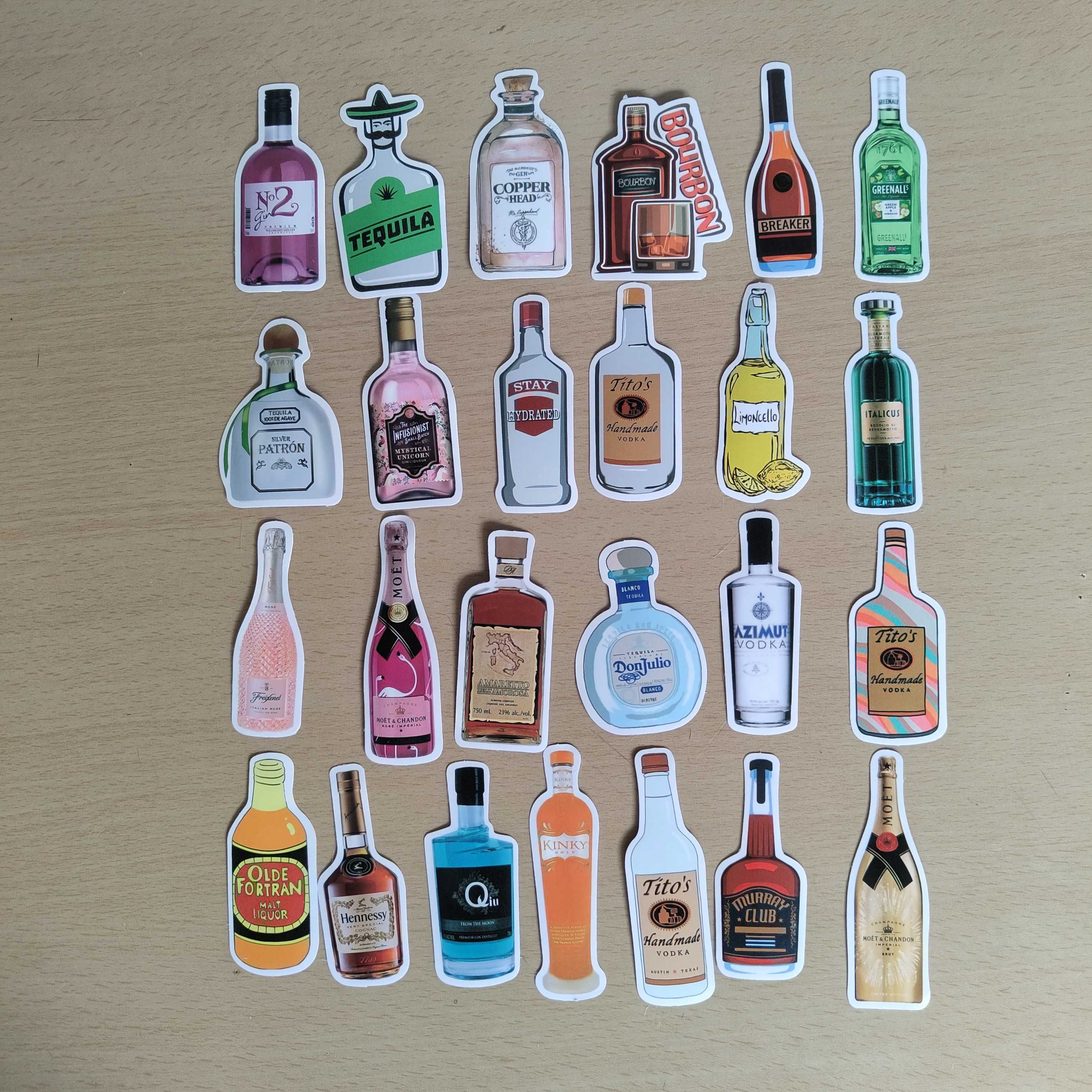 50 Autocolantes Stickers Garrafas Bebidas