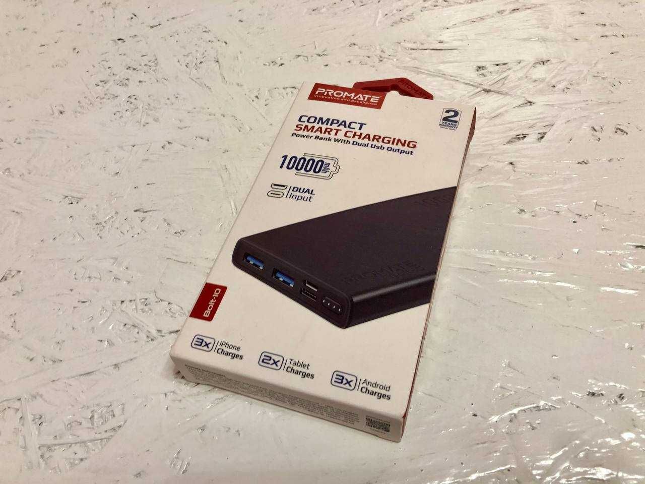 Павербанк, Powerbank, Promate Bolt-10 10000 mAh, повербанк