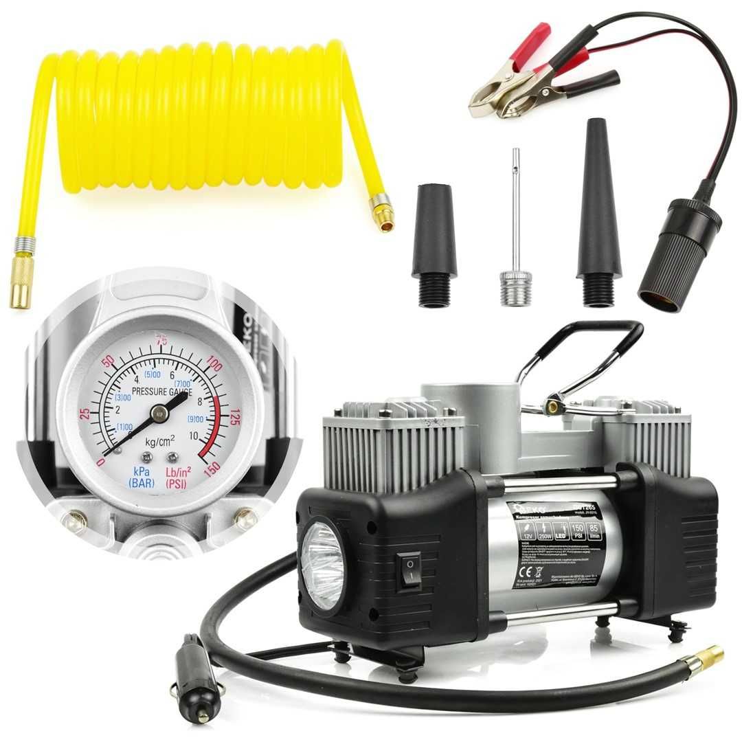 Kompresor samochodowy 12V 250W do zapalniczki samochodowej