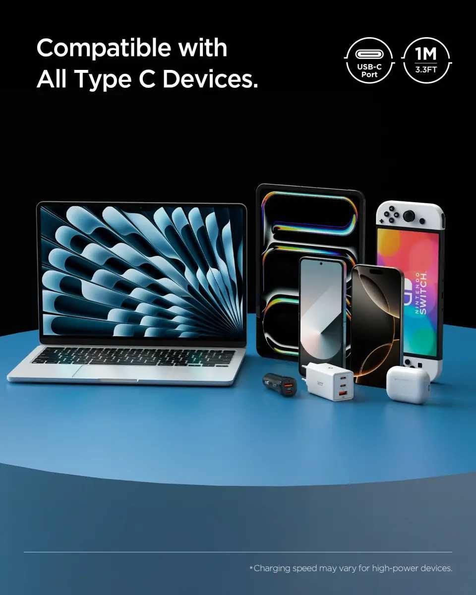 Дата-кабель Spigen Essential EB6010CC USB-C to USB-C 60W (480M) 1м