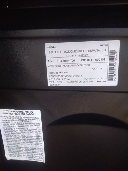 Aquecedor a gás Ufesa