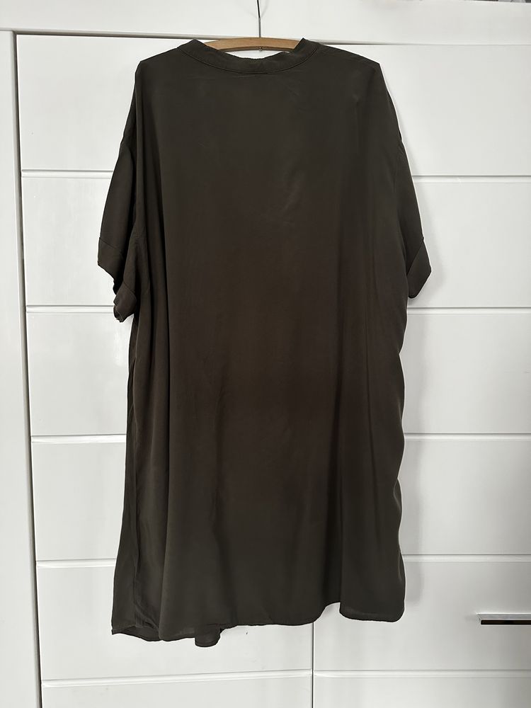 Sukienka tunika ciemny zieleń rozmiar 3XL H&M