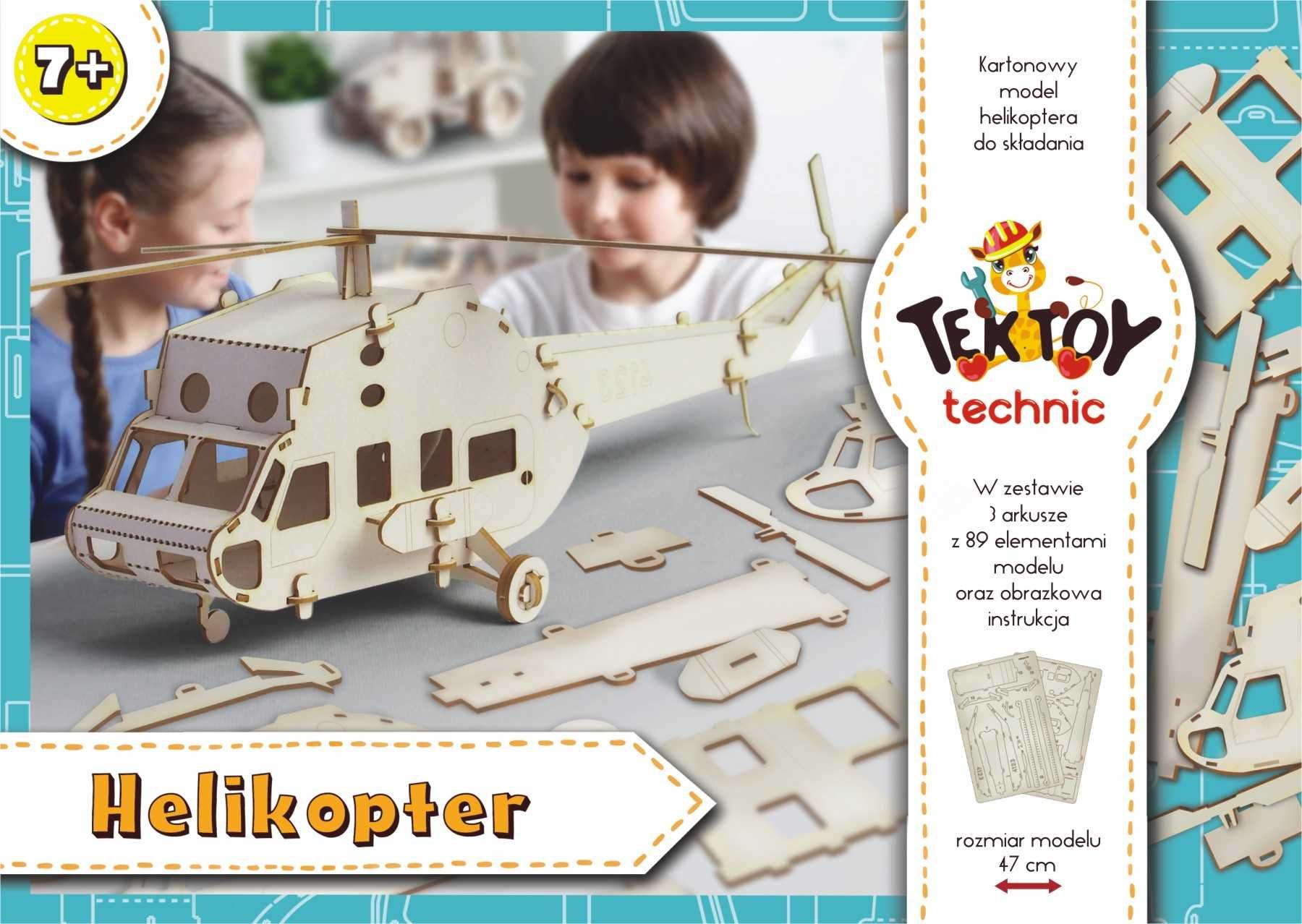 Helikopter,  Model do składnia bez użycia kleju.