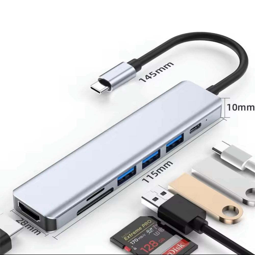 Tipo C Hub USB 7 em um