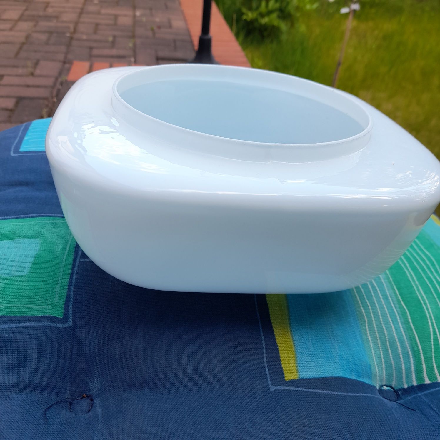 Klosz szklany biały kwadrat 20cm
