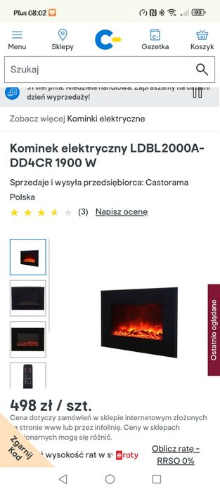 Na sprzedaż Kominek elektryczny