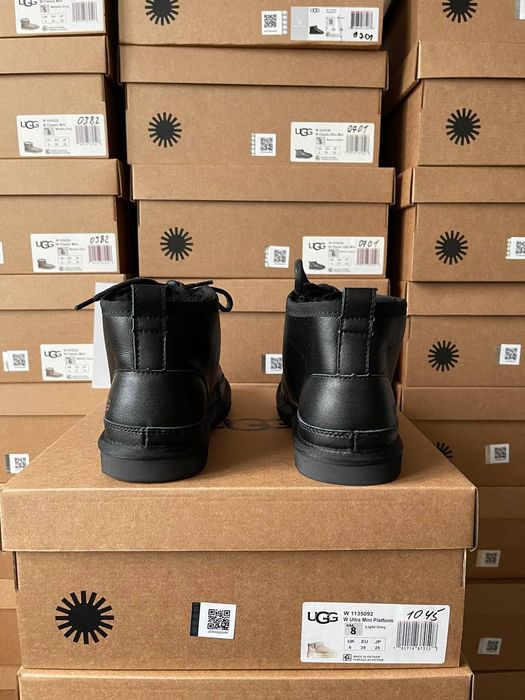 Уги Мужские UGG Neumel Leather Black (Кожа) Size 38 БЕЗ НАЛОЖКИ