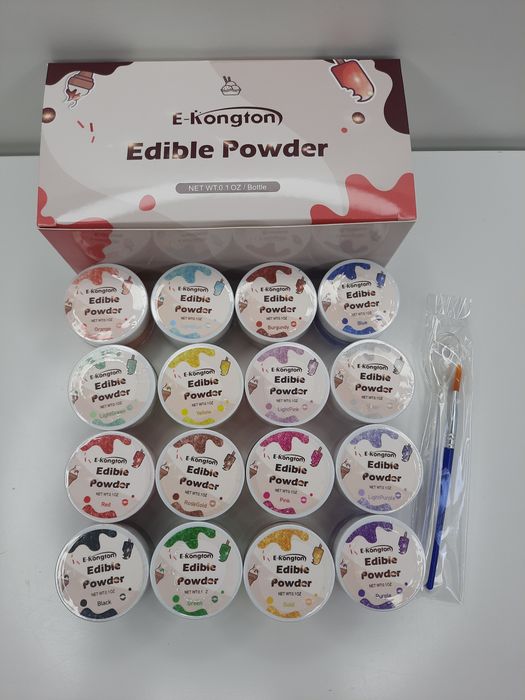 pyłki brokaty spożywcze 16sztuk  do tortu ciasta drinków