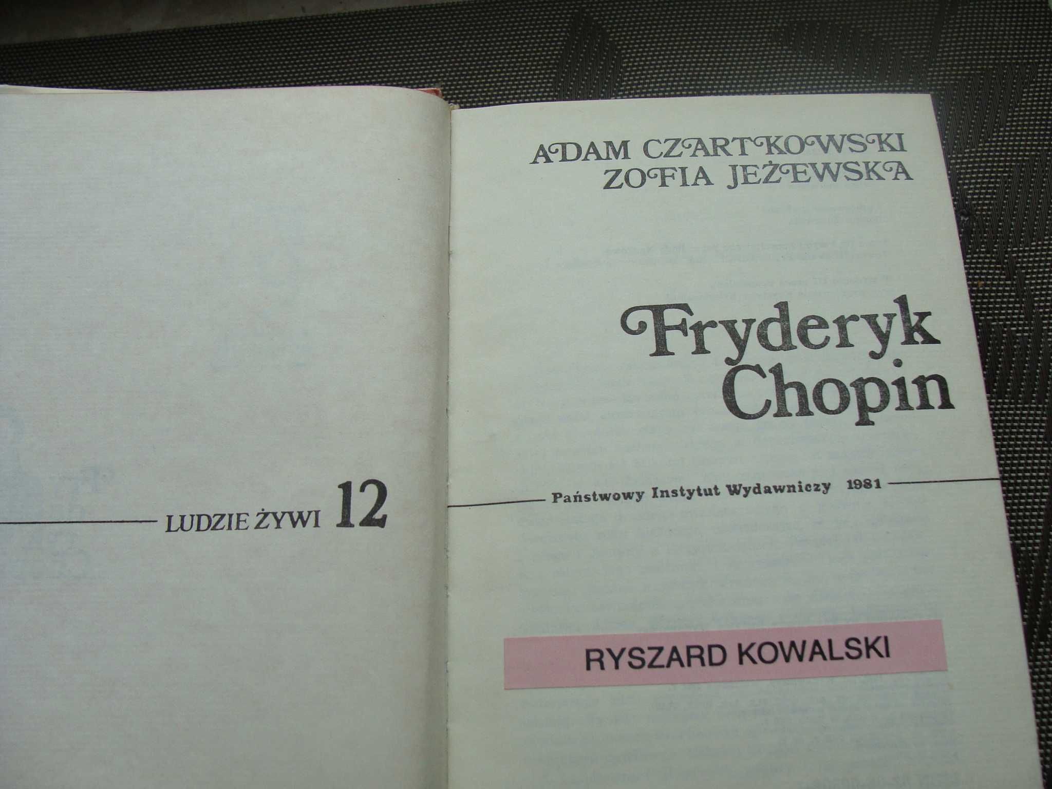 Fryderyk Chopin - Adam Czartkowski, Zofia Jeżewska