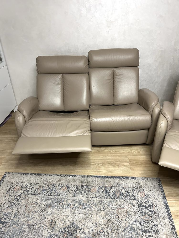 Komplet Relax skóra naturalna Domoteka - Sofa 2 osobowa+ 2 fotele