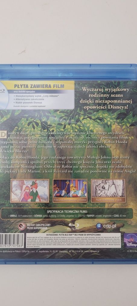Film Robin Hood (Disney) Blu-ray unikat polskie wydanie