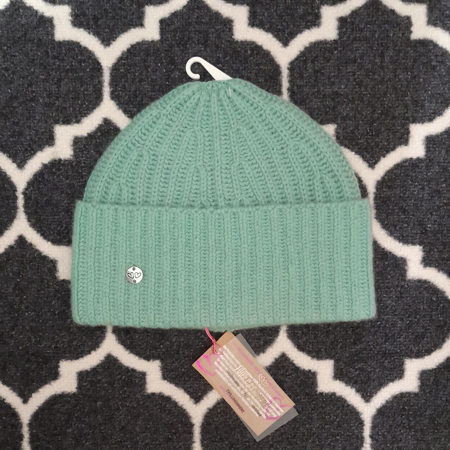 Czapka 100% kaszmir Zwillingsherz kaszmirowa zimowa damska cashmere
