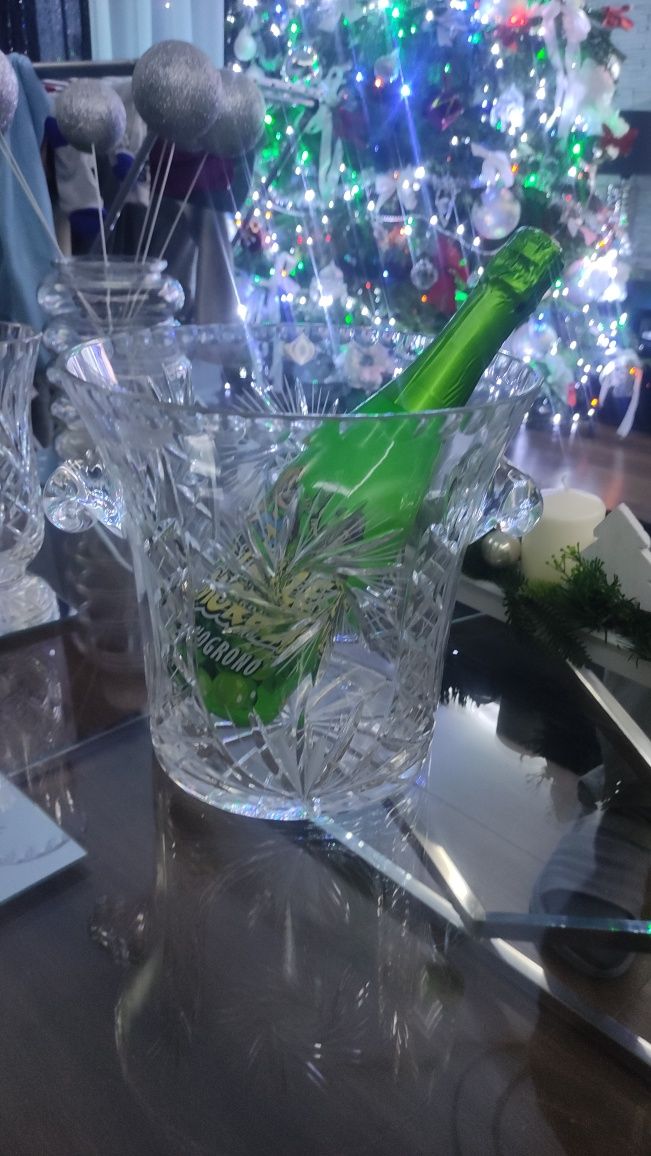 Kryształowy cooler  kubeł na lód  młynek