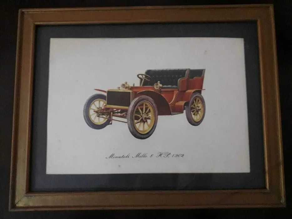 MINUTOLI MILLO 8 HP, 1902 - Italian 1968 Automobile Car Print