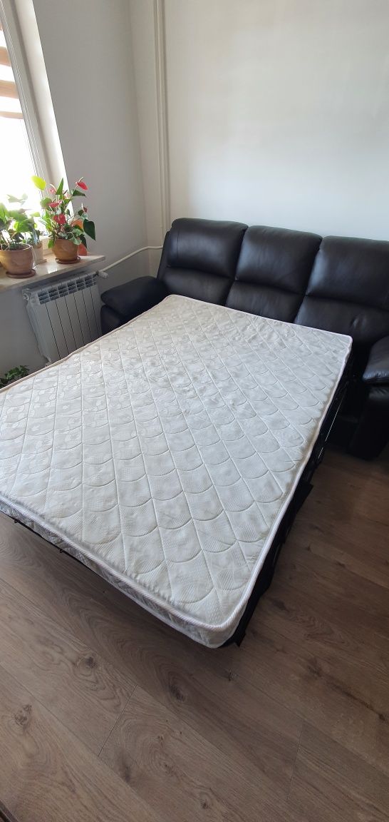 Sofa rozkładana komplet skórzany skóra