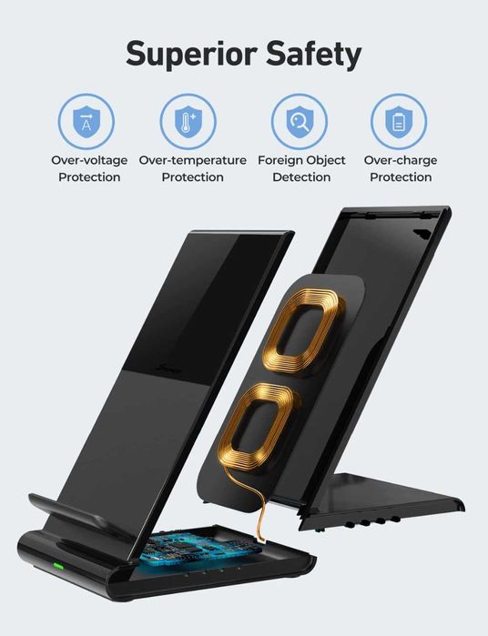 Seneo PA191B ładowarka indukcyjna Airpods iPhone Samsung Huawei Watch