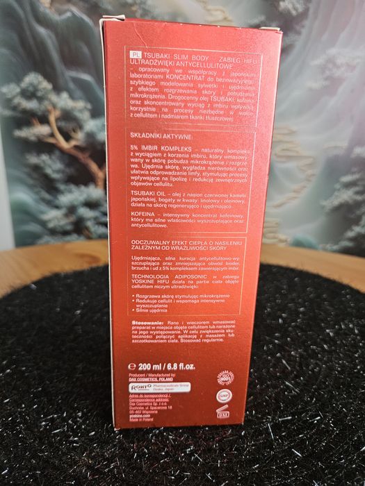 Yoskine Tsubaki Slim Body   rozgrzewający koncentrat antycellulitowy d