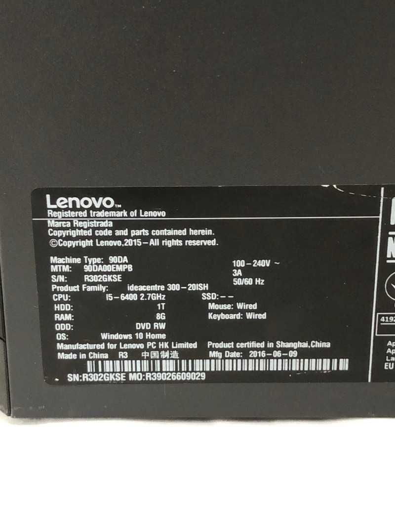 Komputer Stacjonarny Lenovo Ideacentre 300-20ish I5-6400/