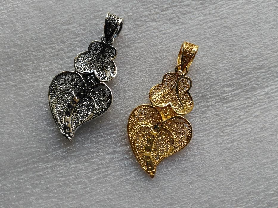 Coração de prata em filigrana