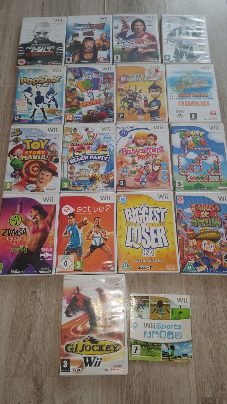 Zestaw gier Nintendo Wii dla dzieci pojedynczo badz w zestawie