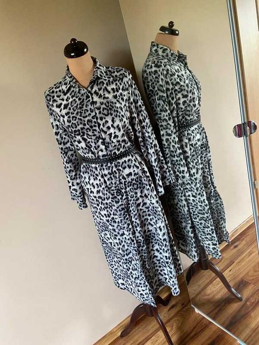 Xxl 44 46 maxi dluga panterka animal centki xxxl +size koszulowa