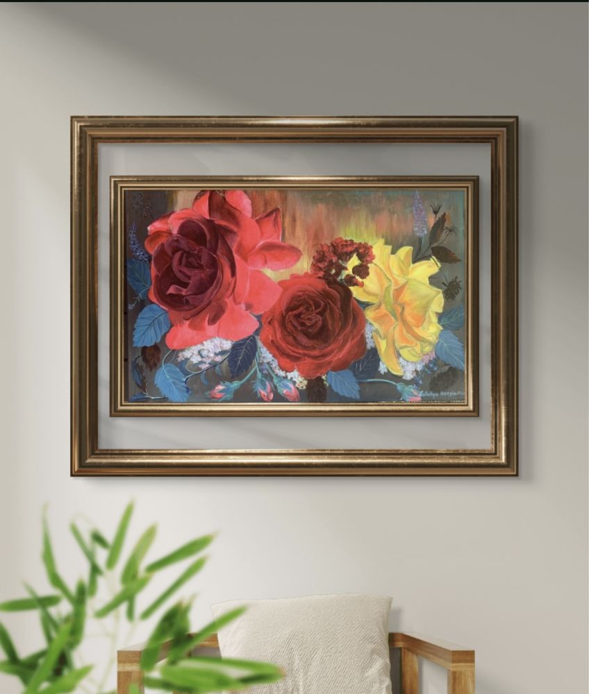 Pintura original artista Nataliya Hanzha “Rosas de setembro”