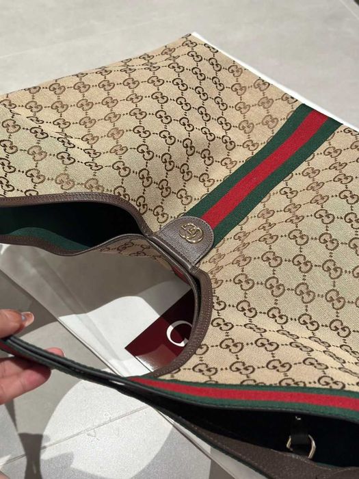 Torebka połączenie tkaniny ze skora