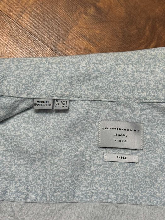 Koszula z długim rękawem bawełniana jasnoniebieska Selected Homme L 42