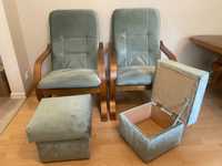 Fotele kontiki z podnóżkami