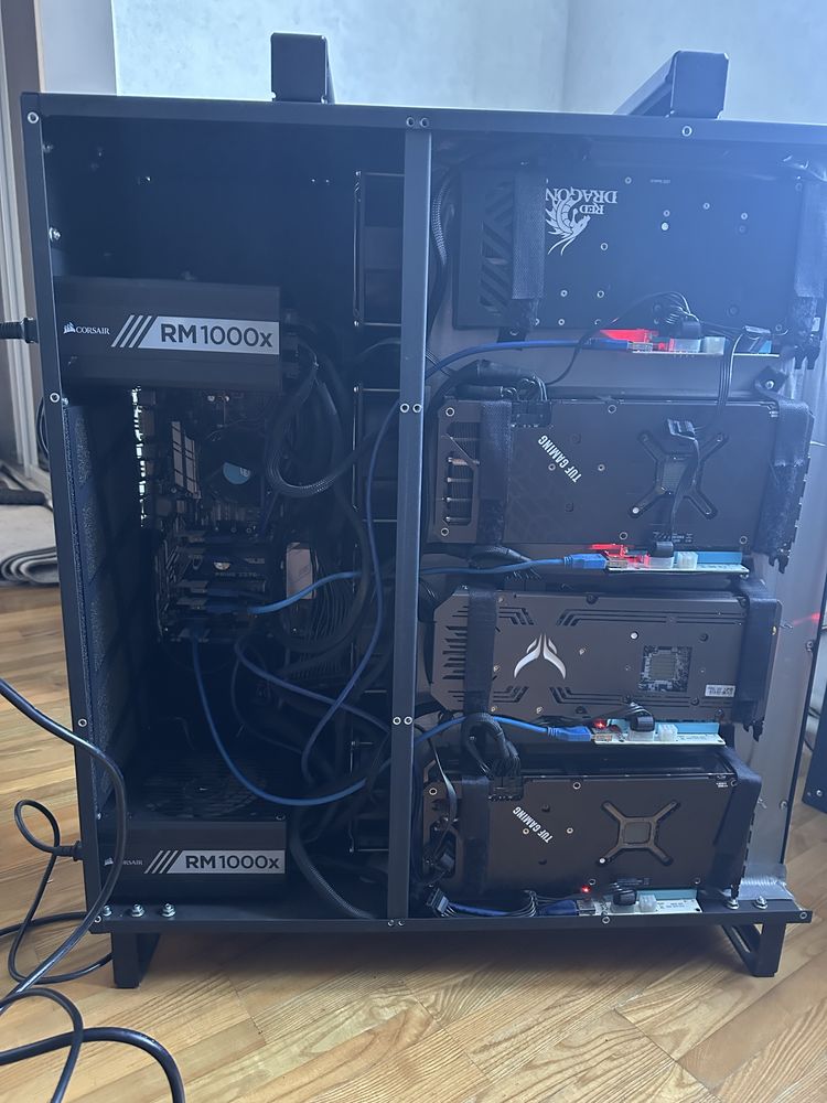 Майнінг ферма на 8 відеокарт RX6800XT/RX6900XT 16 GB Power Color/ASUS