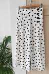 Białe zwiewne Spodnie culotte w grochy Zara xS 34