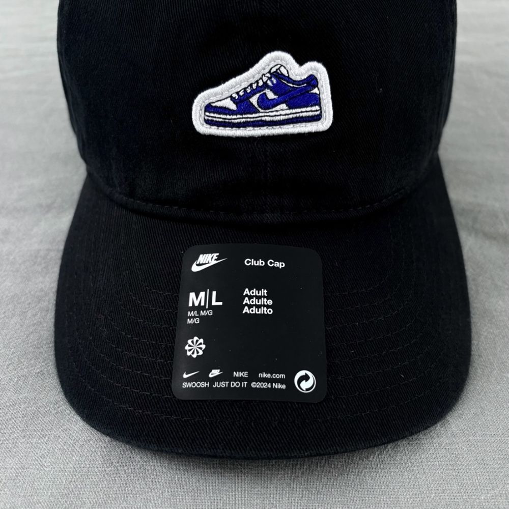 Czapka z daszkiem cap nike air dunk logo swoosh czarna black letnia
