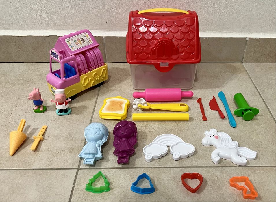 Mega zestaw do ciastoliny Peppa Kraina lodu Elsa Anna jednorożec tęcza