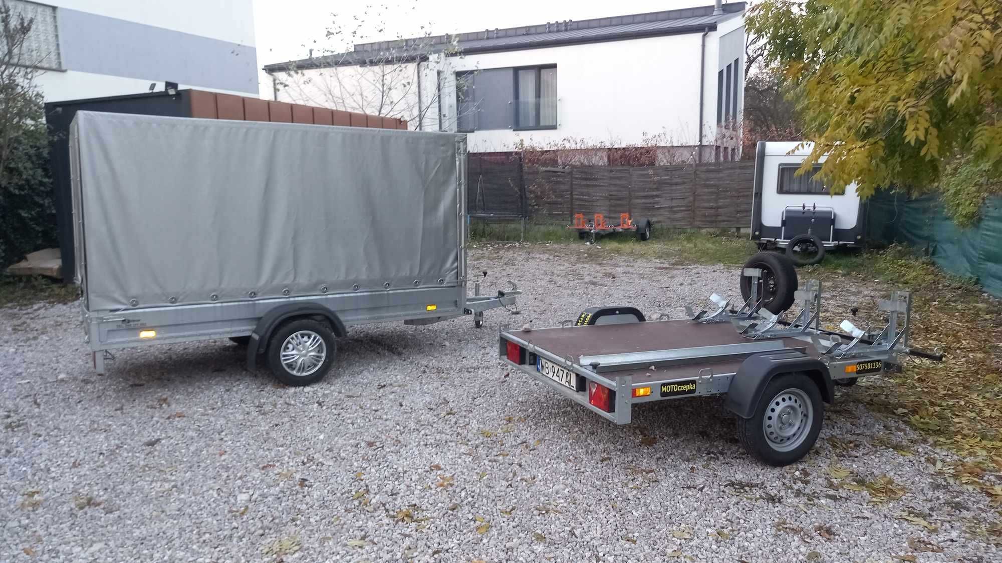 Wynajem przyczepa samochodowa transport quad najazdy stojak meble pasy